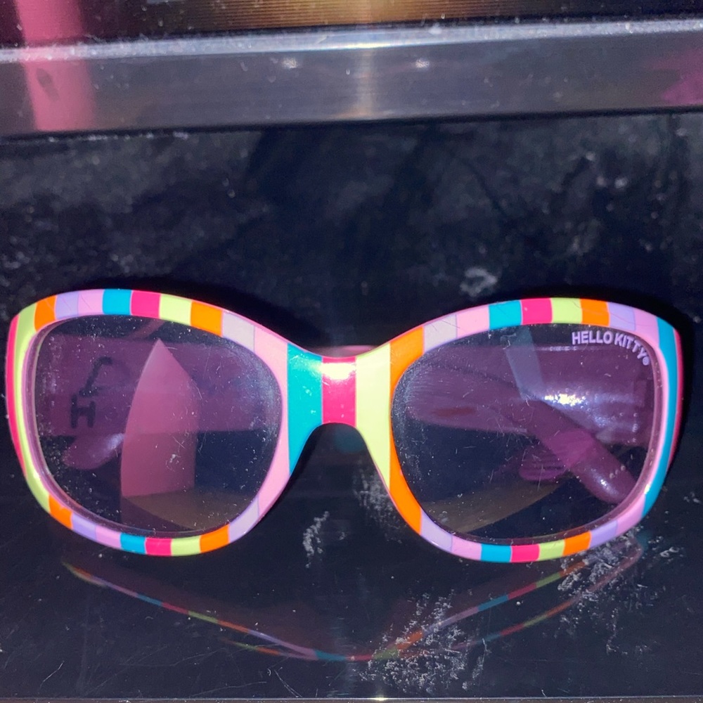 This is a pair of hello kitty glasses, youth